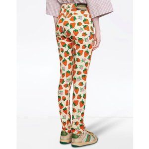 GUCCI Strawberry Print Skinny Trousers NWT